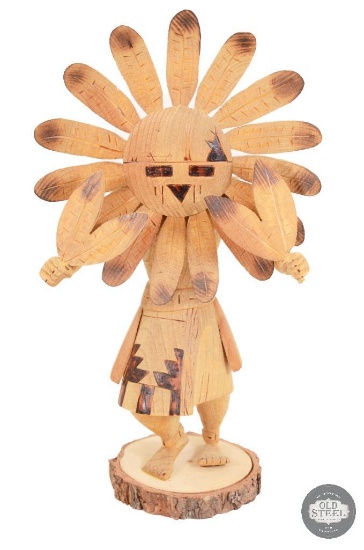 Authentic Hopi Indian Kachina Sun Face Doll - R. Platero