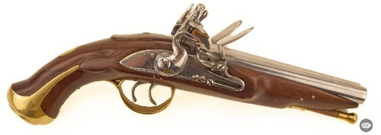 Howdah Style Side by Side Flintlock Pistol - 58 Cal - Antique