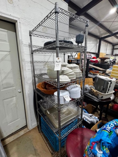 Heavy Duty 6-Tier Corner Metal Storage Rack with Locking Wheels