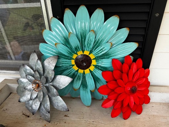 Set of Three Outdoor Flower Display Hangers