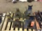Lot of jack stands and lot of grease/lubrication guns