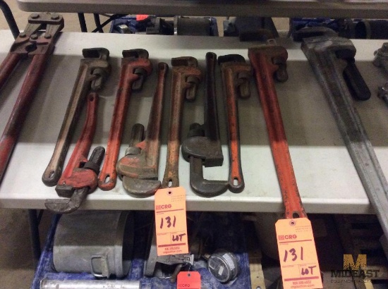 Lot of (8) asst pipe wrenches