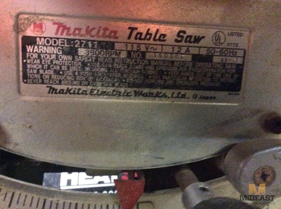 Makita 2711 table saw, 10 inch, 3800 