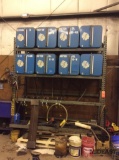 8-TOTE gravity feed oil/fluid dispense station w/transfer pump