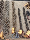 16 foot long 3/8 inch thick rigging chain, WLL 8,800 lbs