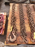 Lot of (2) rigging chains 5/8 in. & 1/2 in.