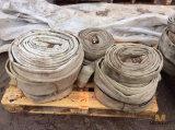 Lot of nylon water hose, contents of (2) skids, (2) 2 in. x 50 ft, and (8) 3 in. x 50 ft