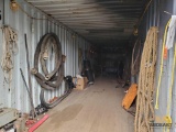 Contents of container to include lifting cables, pump parts, portable light tower lights etc.