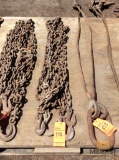 Lot of (2) 20 foot long X 1/2 inch thick chains, 12,000 lb capacity