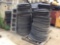 Lot of asst road construction barrels with ring weights. (BARRELS LOCATED IN 2 CONTAINERS STACKED ON