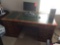 6 foot wood executive desk with leather inlays