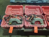 Lot of (2) Milwaukee 7 1/4 inch circular saws with cases