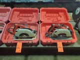 Lot of (2) Milwaukee 7 1/4 inch circular saws with cases