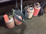 Lot of (4) submersible pumps, 2 1/4 inch out