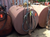 double walled steel skid mounted fuel storage tank, approx 500 gal capacity with pump