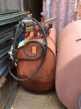 double walled steel skid mounted fuel storage tank, approx 250 gal capacity mwith pump and meter