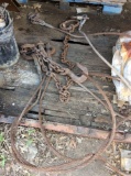 Lot of asst steel rope slings and 2-way spreaders