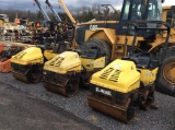 Lot of (4) asst rollers including (3) Wacker RD11A rollers and (1) Wacker trench roller (PARTS ONLY