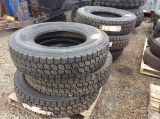 Lot of (6) Continental 12R24.5 truck tires