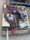 Lot of asst rigging, misc tools for parts, cable, etc. , contents of (7) skids