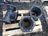 2 Ductile Iron Mechanical Fittings, and One 3 way 4 inch