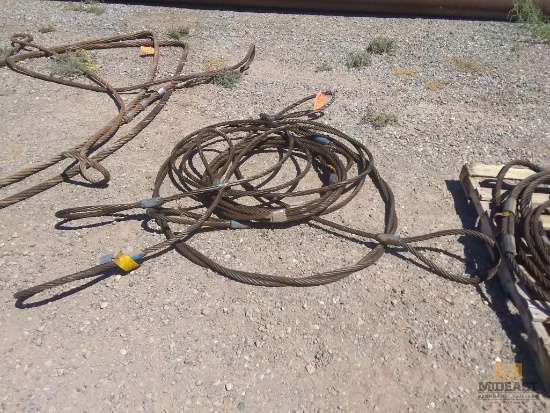 (4) 7/8 Wire Rope Slings Various Lengths...