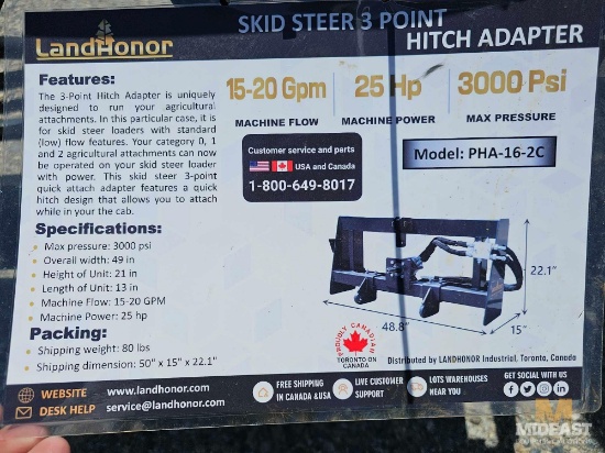 New Skid Steer 3 Point Attachment