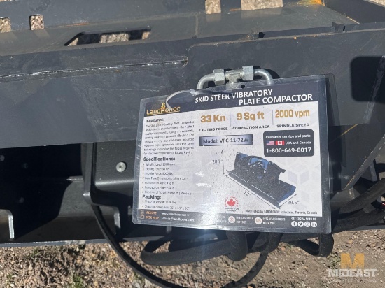 Skid Steer Vibratory Plate Compactor