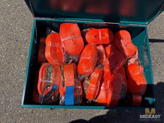 Teal Tool Box with Ratchet Straps