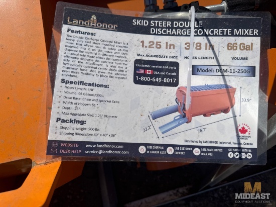 Skid Steer Double Discharge Concrete Mixer