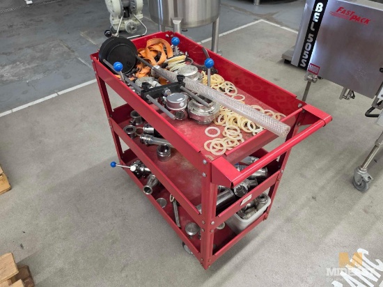 Mobile Tool Cart with Miscellaneous Parts