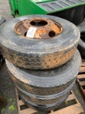 Used 275/75R22.5 rims and tires