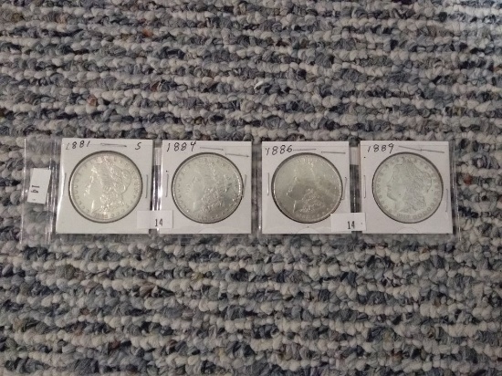 4 Morgan Silver Dollars