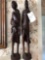 African wooden carved decorative pieces, Man, Woman, & Child 27â€ tall approximately, ebony wood