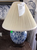 2 Bedroom lamps, blue & white