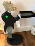 Wooden butler stands 34â€ tall, great detail, serving tray included