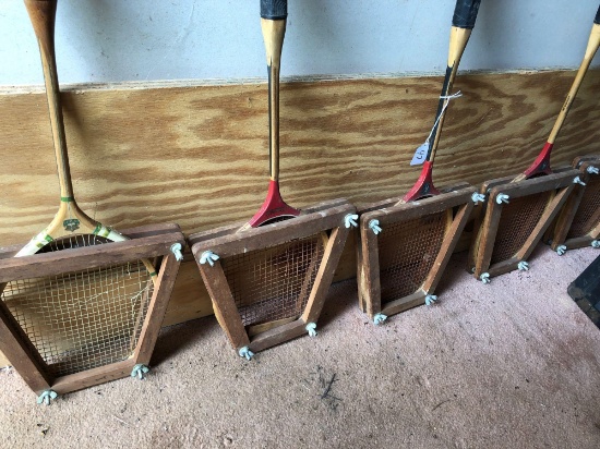 5 wooden badmitten racquets