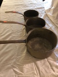 3 copper kettles