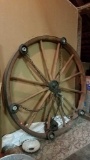 Vintage wagon wheel chandelier 48 in.