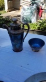 Pewter bowl and pitcher