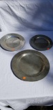 3 pewter plates