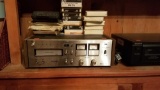 8 track player, with new empty 8 tracks & cassette player