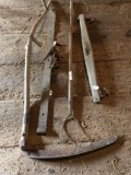 Vintage scythe, 2 prong fork, evener