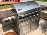 Charmglow Gas grill 5 burner grill, side burner, gas tank included, drawers and storage