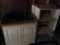 White painted cabinets and shelves