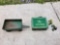JD metal lunch box, wagon and small tractors