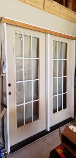 9 light, Double doors 6ft. 3 in. wide, NEW