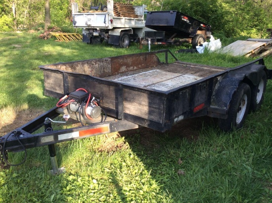 3000 lbs tandem axle trailer with 9000 lbs electric winch