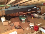 Contents of second floor,  miscellaneous light fixtures, miscellaneous tile, blades, lumber, tripods