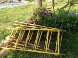 Pile of bricks and blocks and 4 pcs scaffolding ends 72 in long